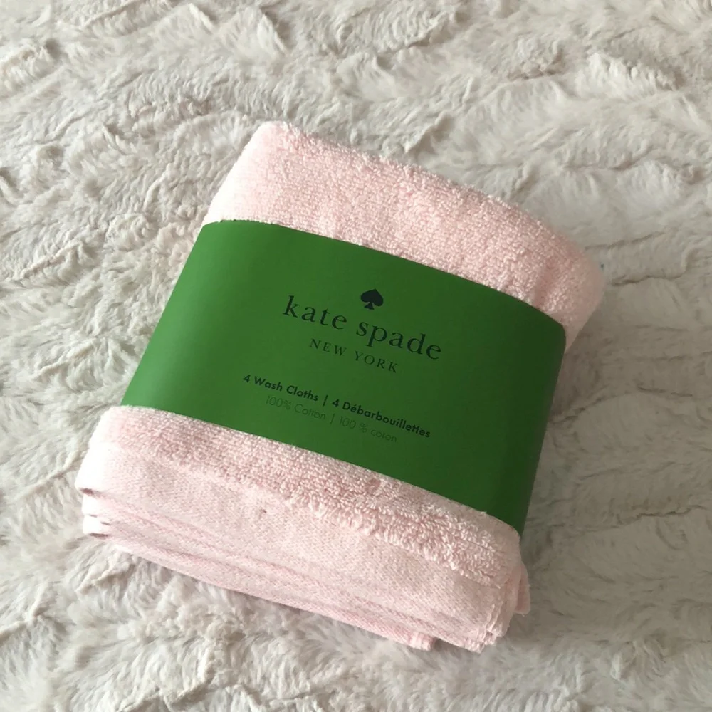 kate spade Pale Pink Wash Cloths - set of 4
